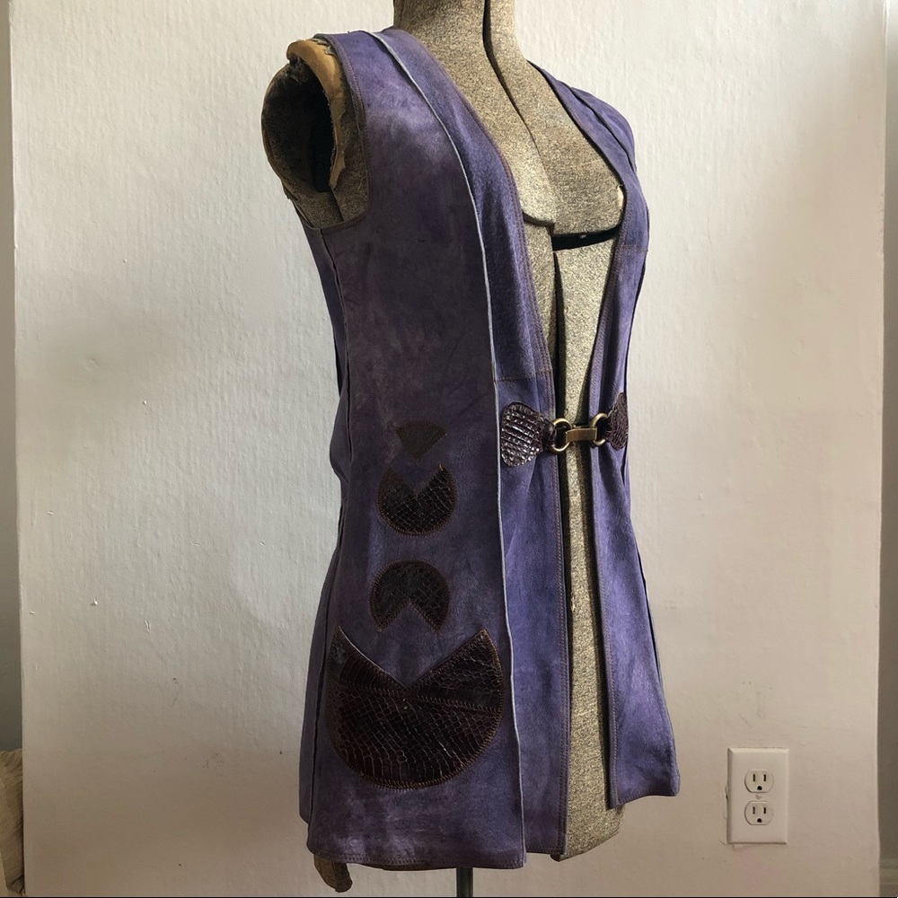 VINTAGE 1960’s HANDMADE PURPLE SUEDE VEST